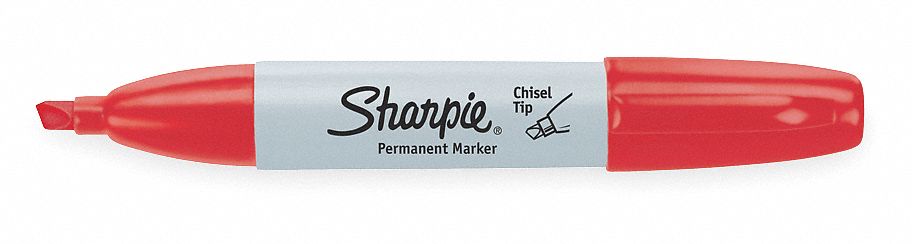 Permanent Marker, Chisel, Red, PK12