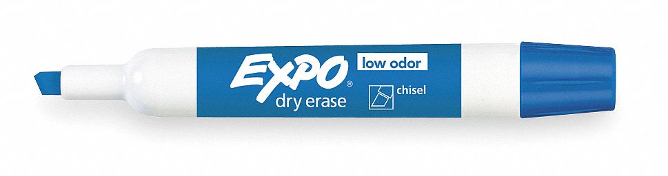 Dry Erase Marker, Lo Odor, Blue, PK12