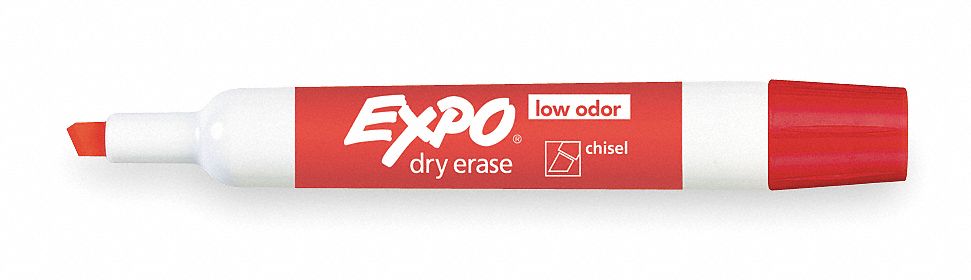 Dry Erase Marker, Lo Odor, Red, PK12