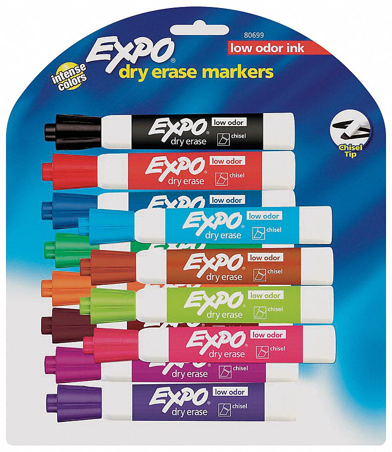 Dry Erase Marker, Asrt, Chisel, PK12
