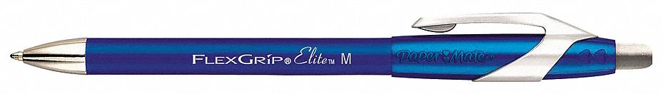 Ballpoint Pen, Retractable, Med, Blue, PK 12