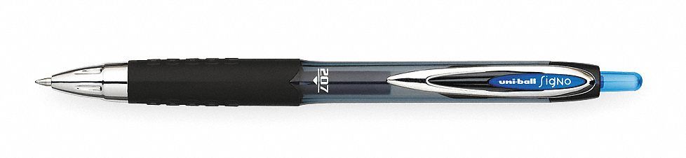 Gel Pen, Retractable, Medium, Blue, PK 12