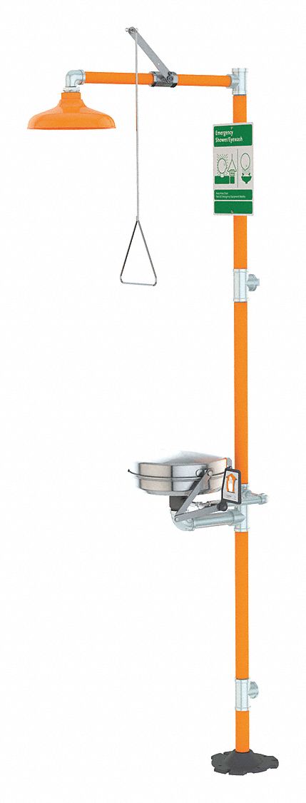 Drench Shower With Eyewash, 16 In. W