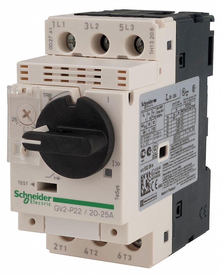 Motor Starter, Manual, IEC, 4A, 600V