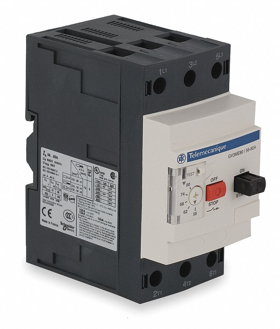 Motor Starter, Manual, IEC, 80A, 600V