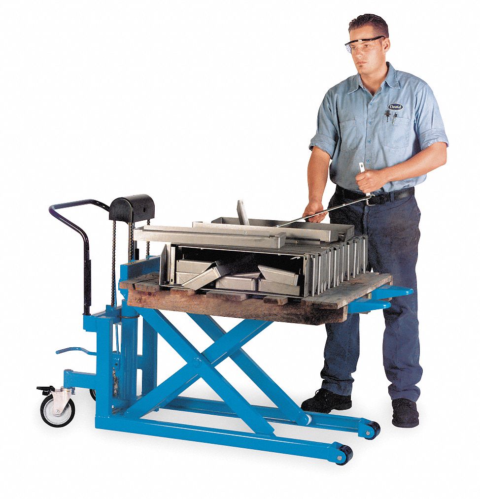 Scissor Lift Cart, 2200 lb., Steel, Fixed