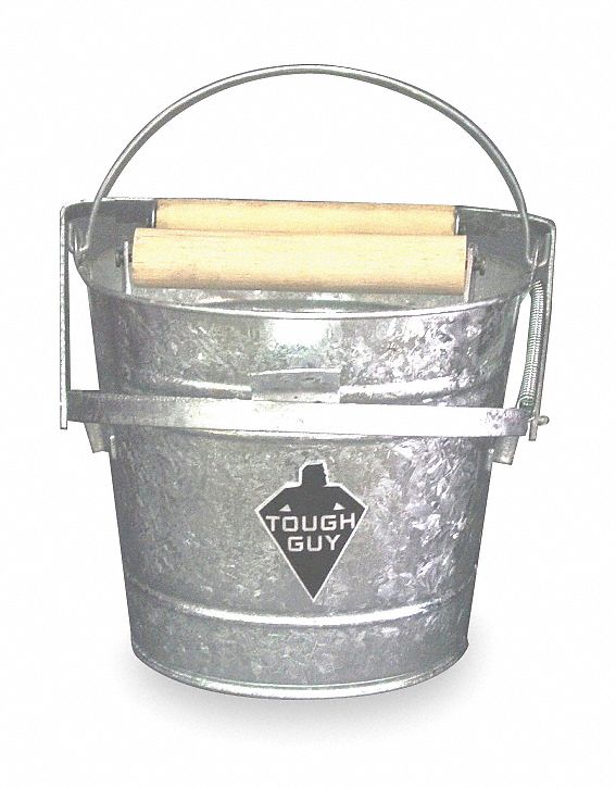 Mop Bucket and Wringer, 12 qt., Silver