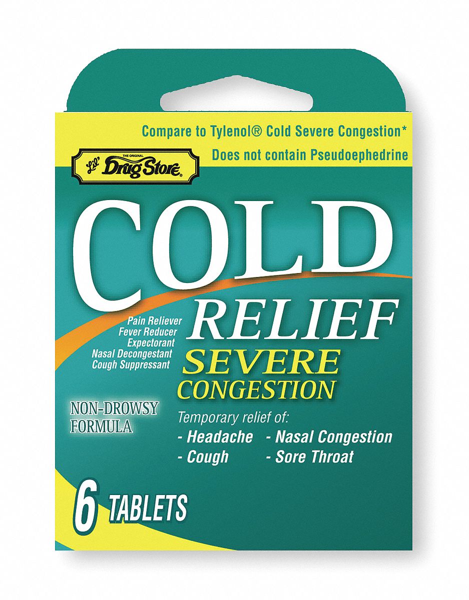Cold Relief Tablets, Pk 6
