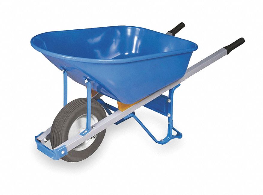 Wheelbarrow, Steel, 6 Cu. Ft., Flat Free