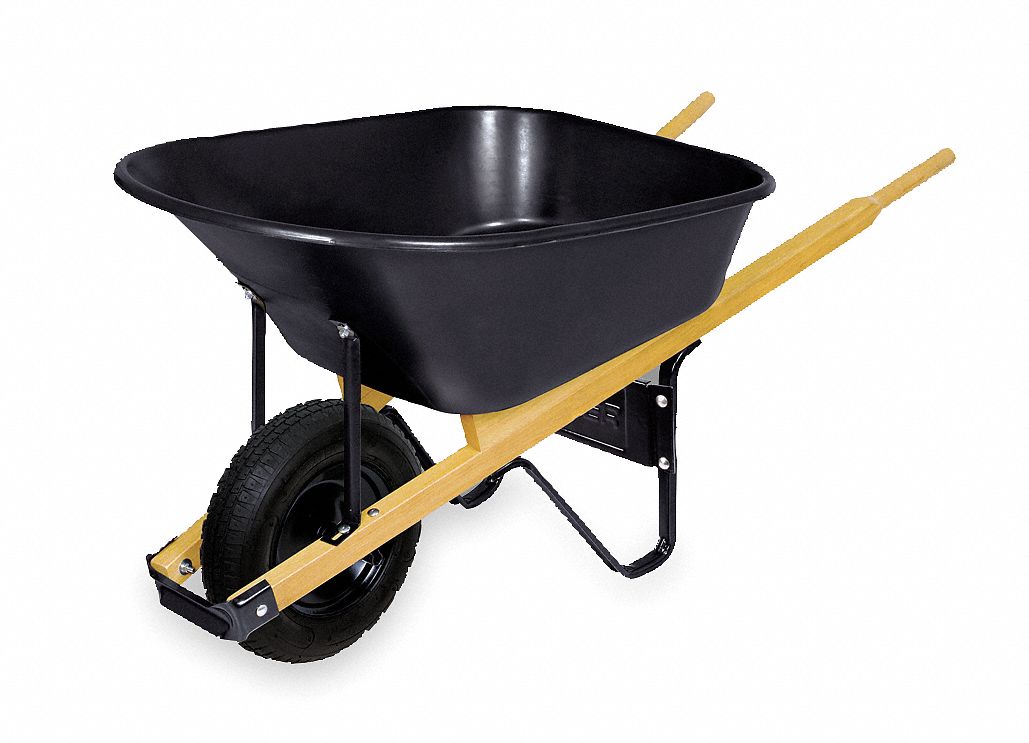 Wheelbarrow, Poly, 6 Cu. Ft., Pneumatic