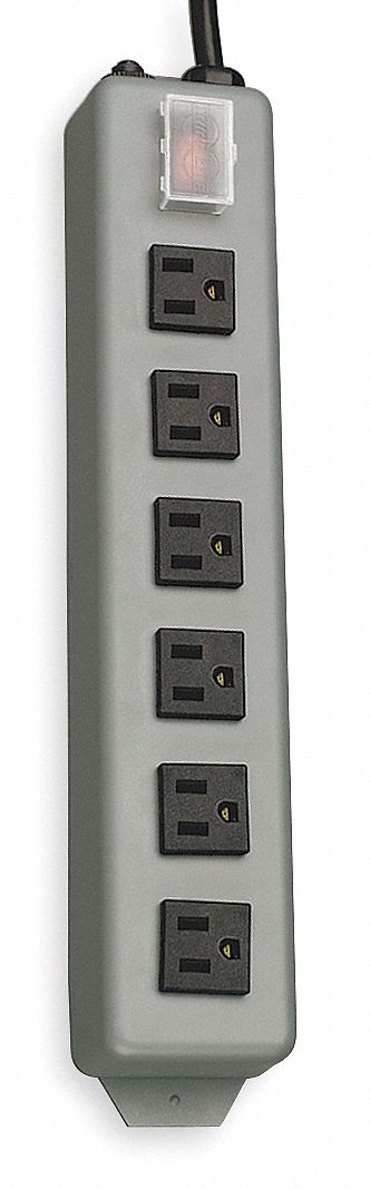 Outlet Strip, 15A, 6 Right Angle Outlets