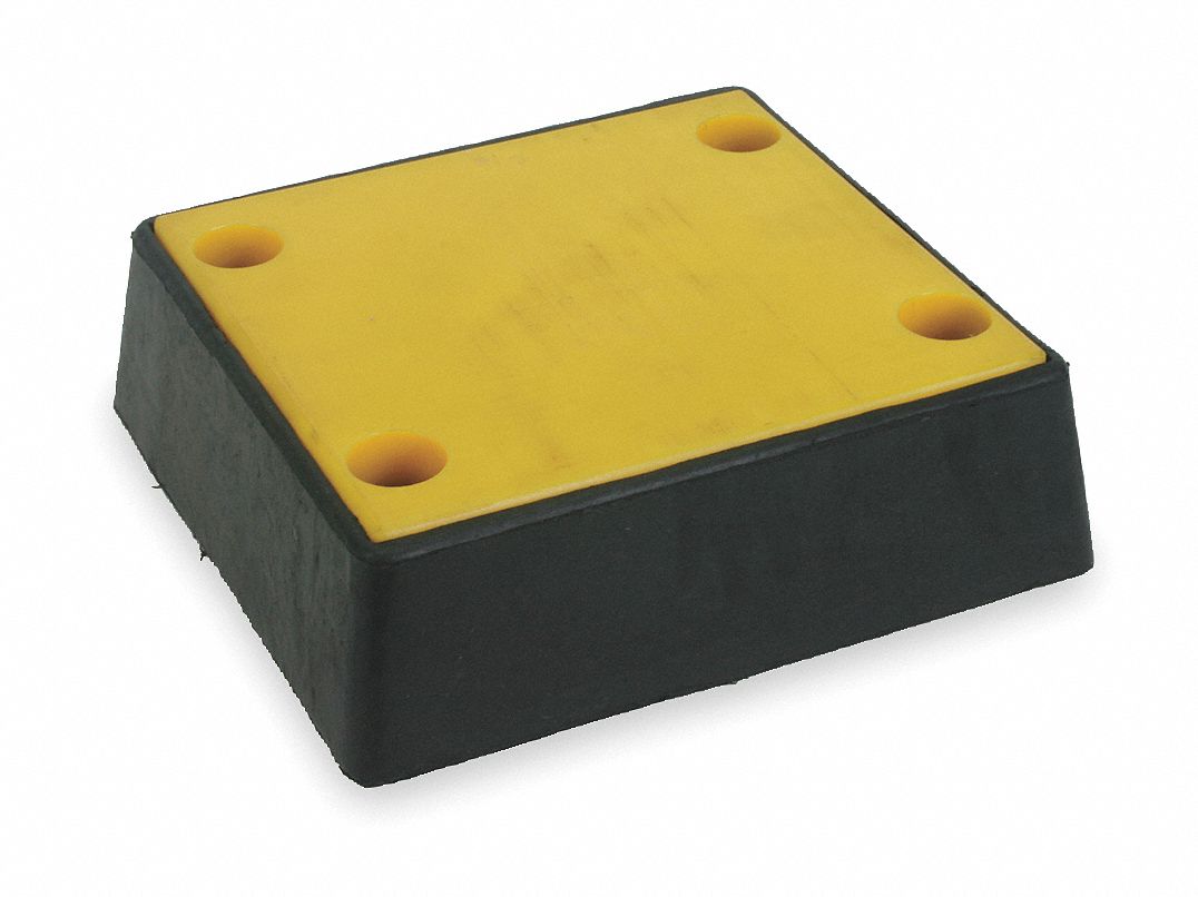 Dock Bumper, Rubber, 13x12In, Yellow Faced