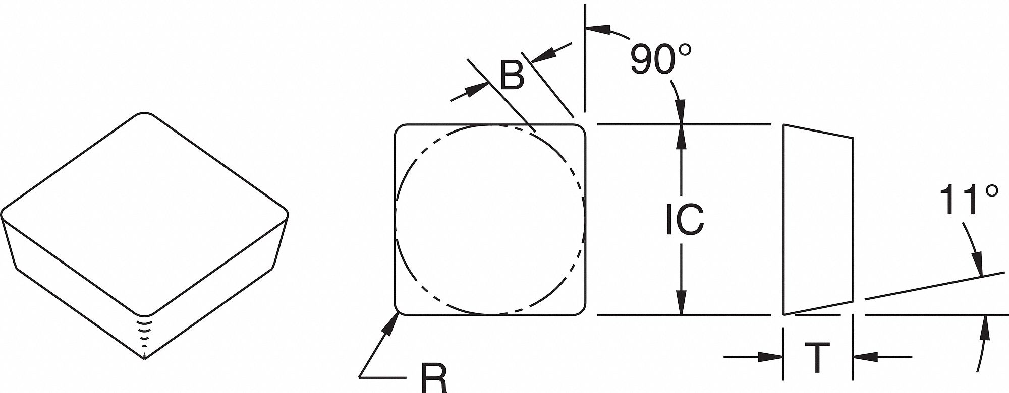 Turning Insert, SPU, RC3503, 1/2 IC
