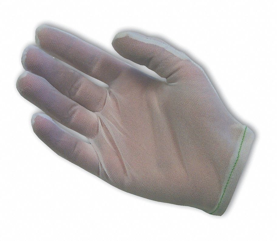Inspection Glove, White, 9 In. L, M, PK 12