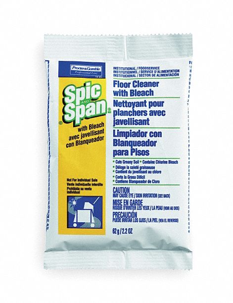Powder Bleach Floor Cleaner, 2.2 oz., PK45
