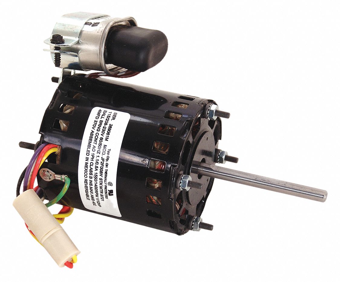 HVAC Motor, 115/208 to 230V, 3-1/8 In. L
