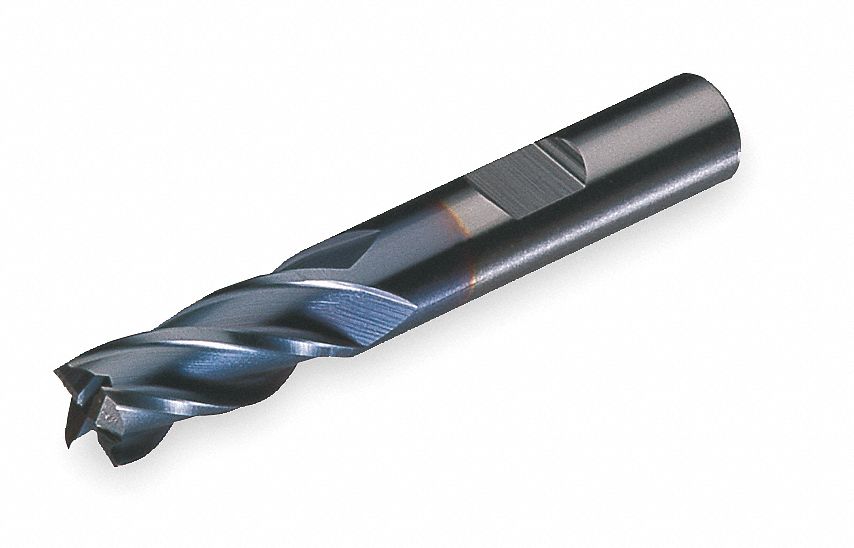 End Mill, HSS, TiCN, 1 In, 4 FL, SGL Sq End
