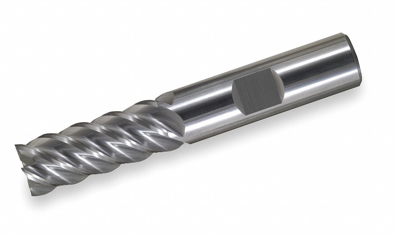End Mill, Carbide, TiCN, 1/4, 5 FL, Sq End