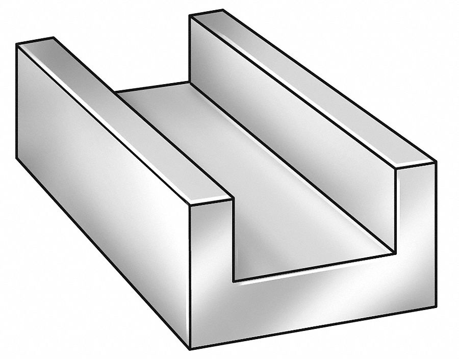 U-Channel, 6063AL, 1 1/2 Leg, 1 1/2 Inx8 ft