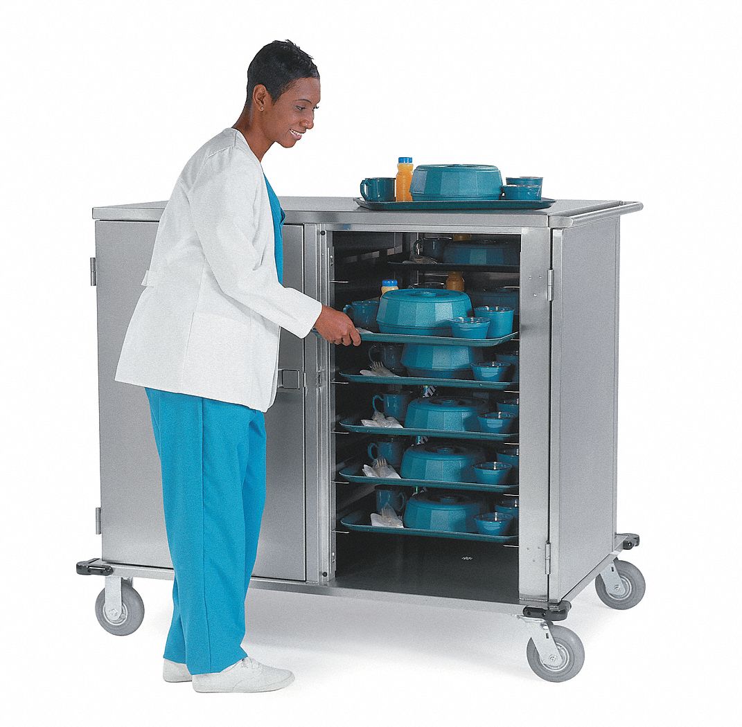 Tray Delivery Cart, Stainless, 31x22x70