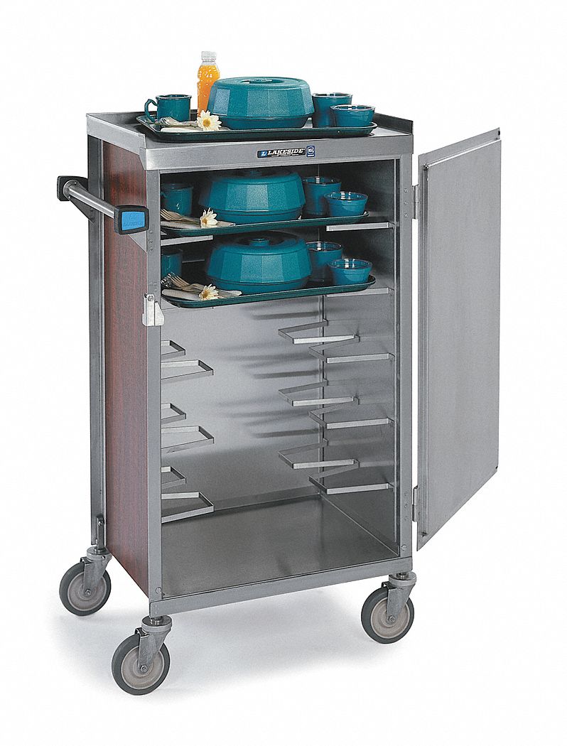 Tray Delivery Cart, Stainless, 24x45x61
