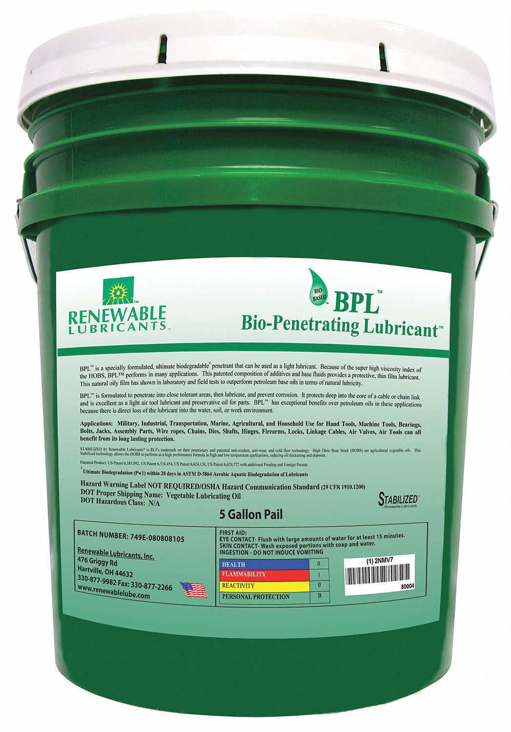 Penetrating Lube, Biodegradable, 5 Gal