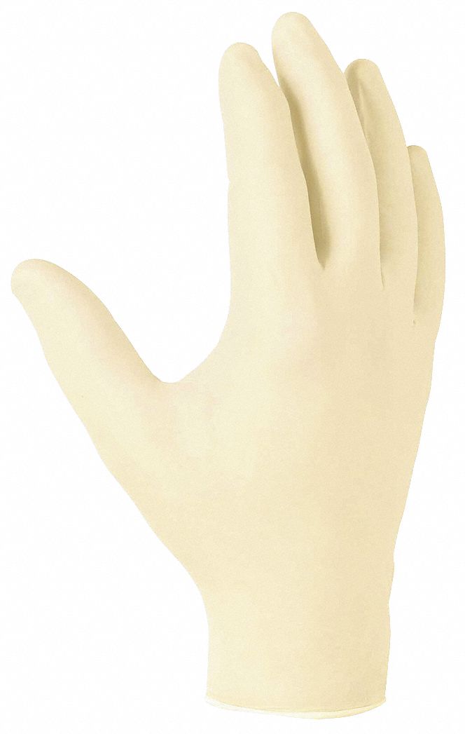 Disposable Gloves, Latex, XL, Natural, PK100