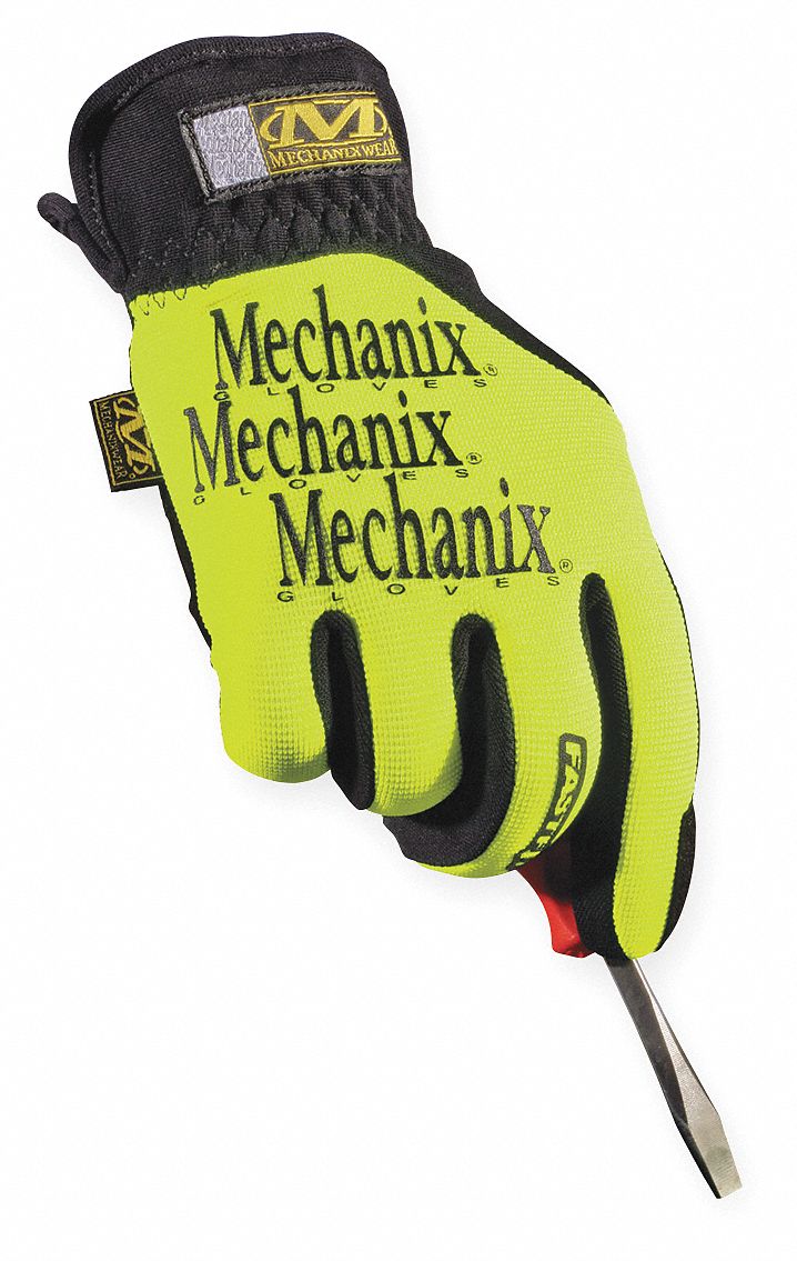 Mechanics Gloves, Yellow, L, PR