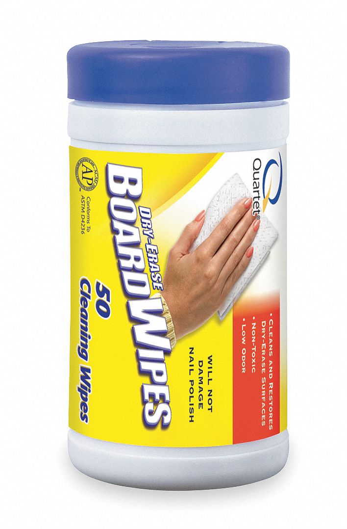 Dry Erase Brd Clner Wipes, 7-3/4in, PK50