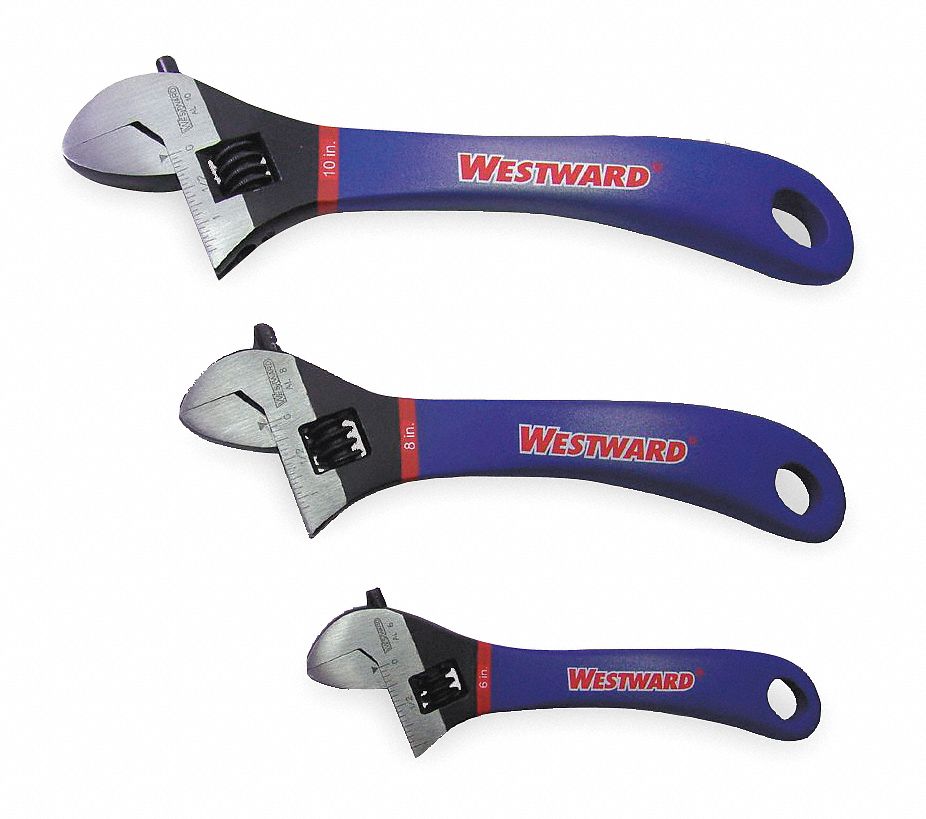 Adjustable Wrench Set, Wide Cap, 3 PC