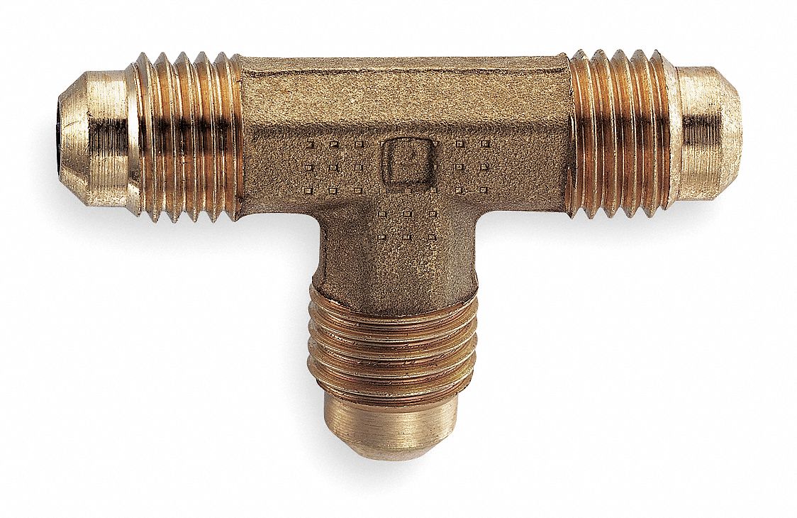 Union Tee, Union, 3/8 In, Brass, PK 10