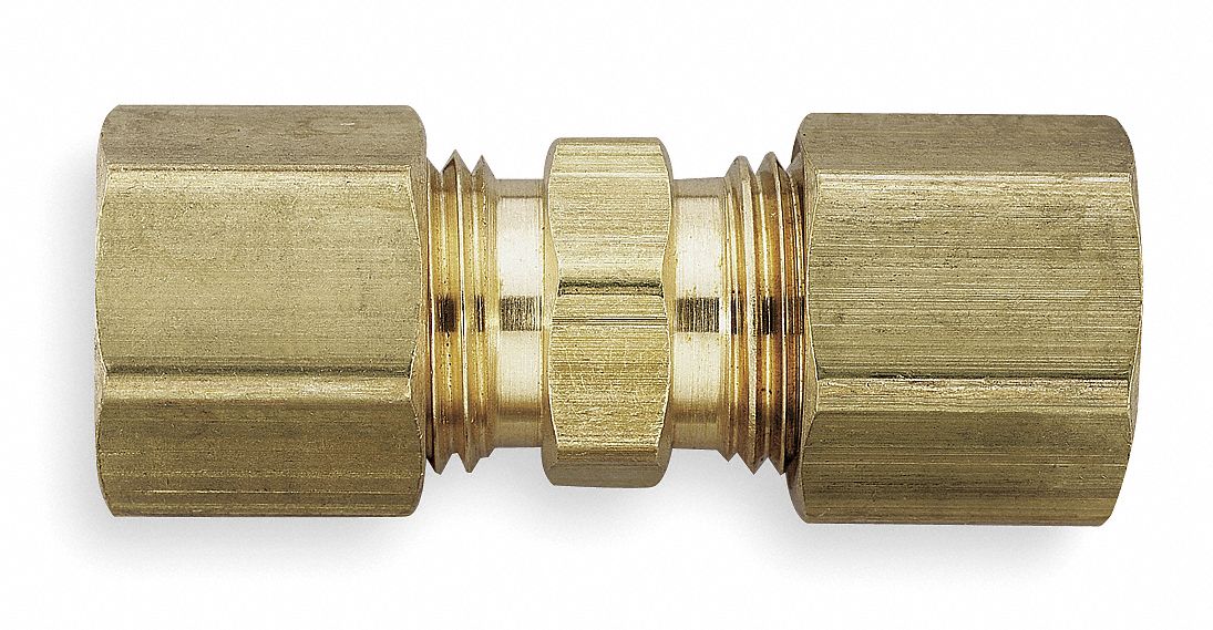 Union, 3/8 In, Tube, Brass, PK 10