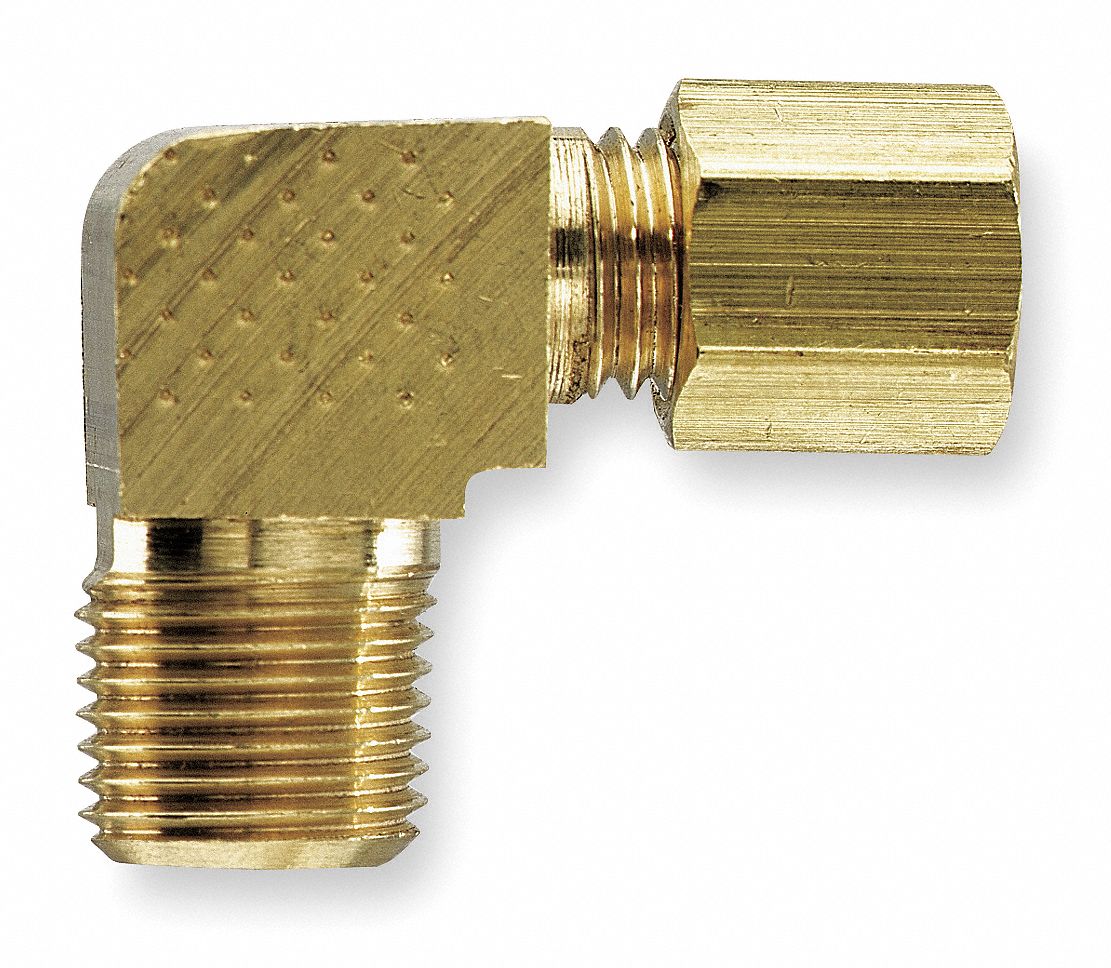 Extend Male Elbow, 3/8 In, Brass, PK 10