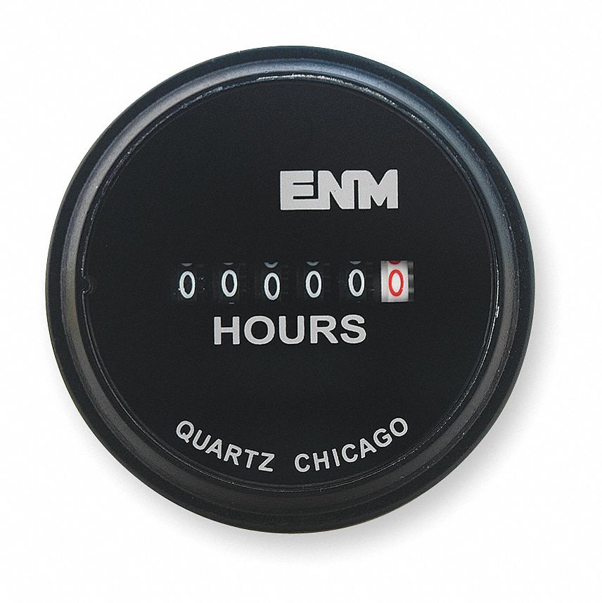 Hour Meter, Electrical, 2.31 In, Round
