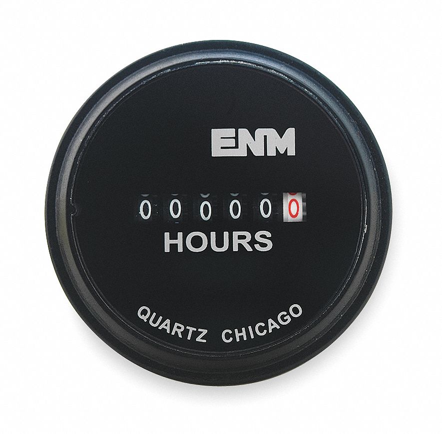 Hour Meter, Electrical, 2.31In, Flush Round