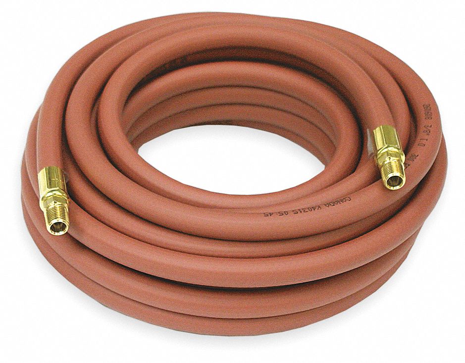 Air Hose, 3/8 IDx50Ft, 1/4x1/4 NPT, 300 PSI