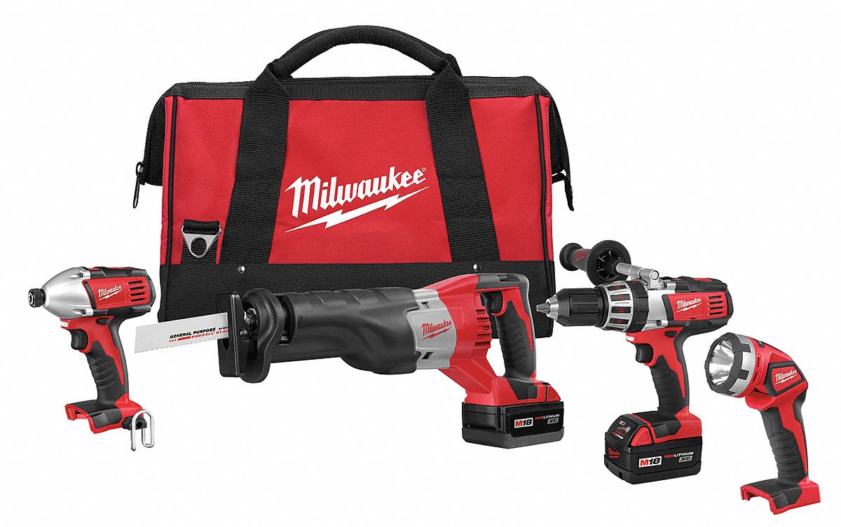 Cordless Combination Kit, 2.8A/hr., 18.0V