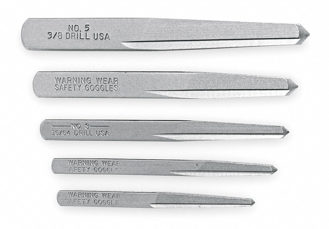 Screw Extractor Set, 1/4-5/8 In, 5Pc