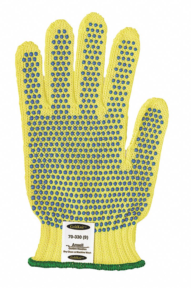 Cut Resistant Gloves, Yellow/Blue, M, PR