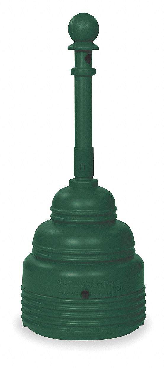 Receptacle, Smoking, 4 G, Green, 43 1/4 In H