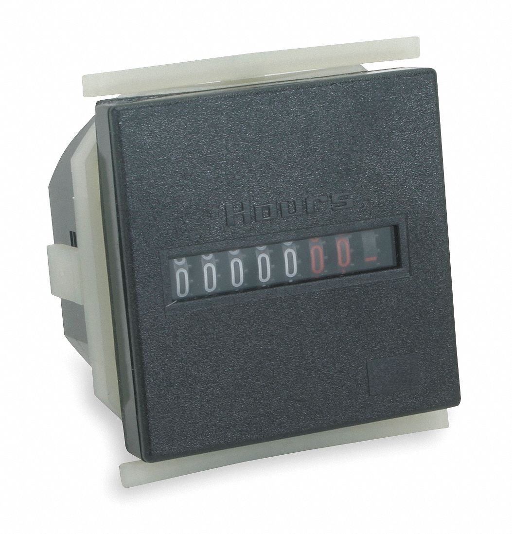 Hour Meter, Square, 7 Digit, 100-130VAC