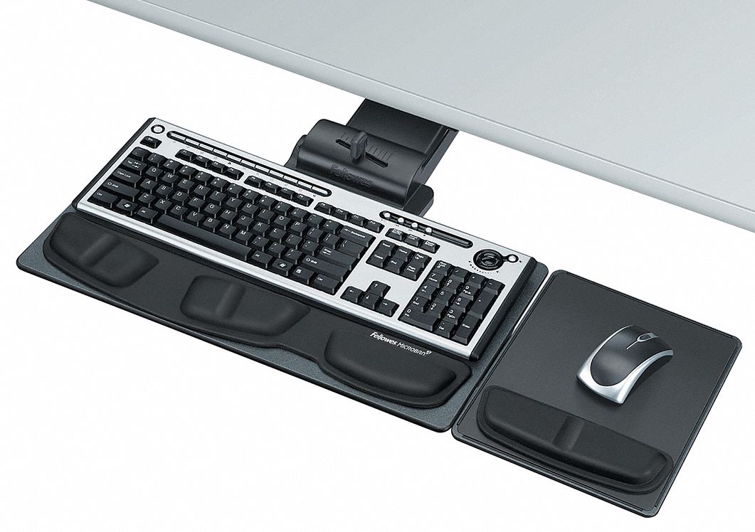 Keyboard Tray, 5-3/4in, Graphite/Silver