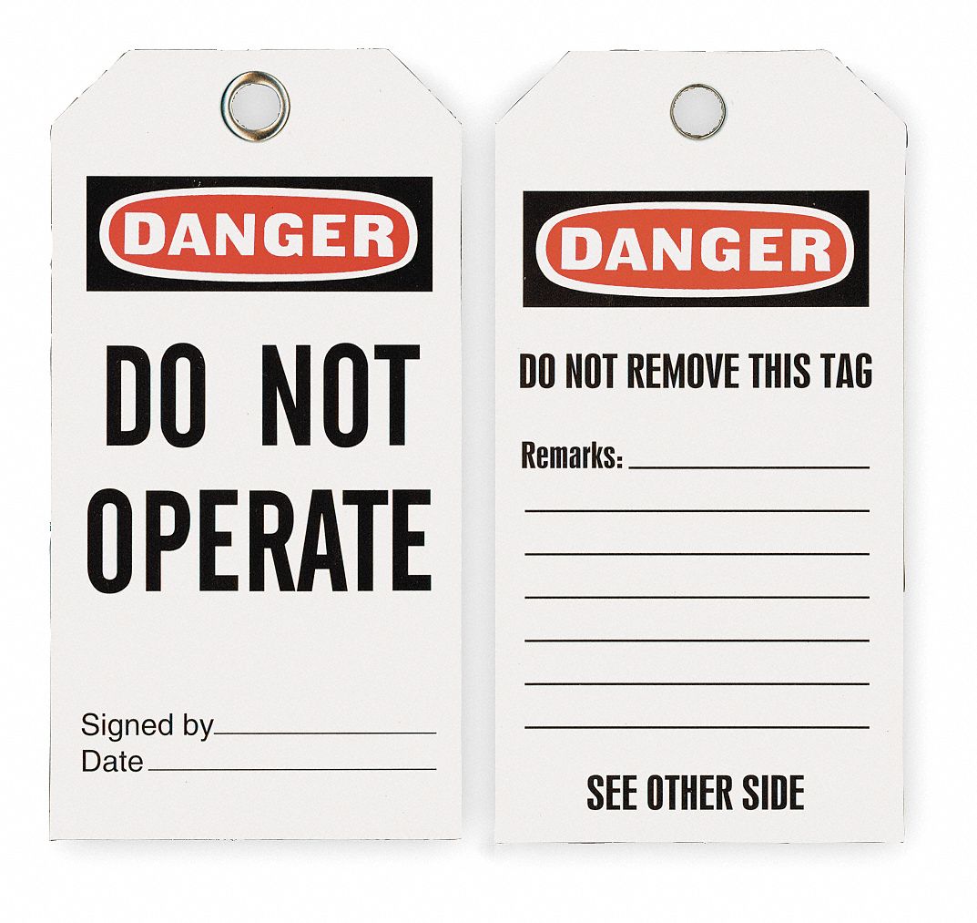 Danger Tag, 5-3/4 x 3 In, Do Not Opr, PK25