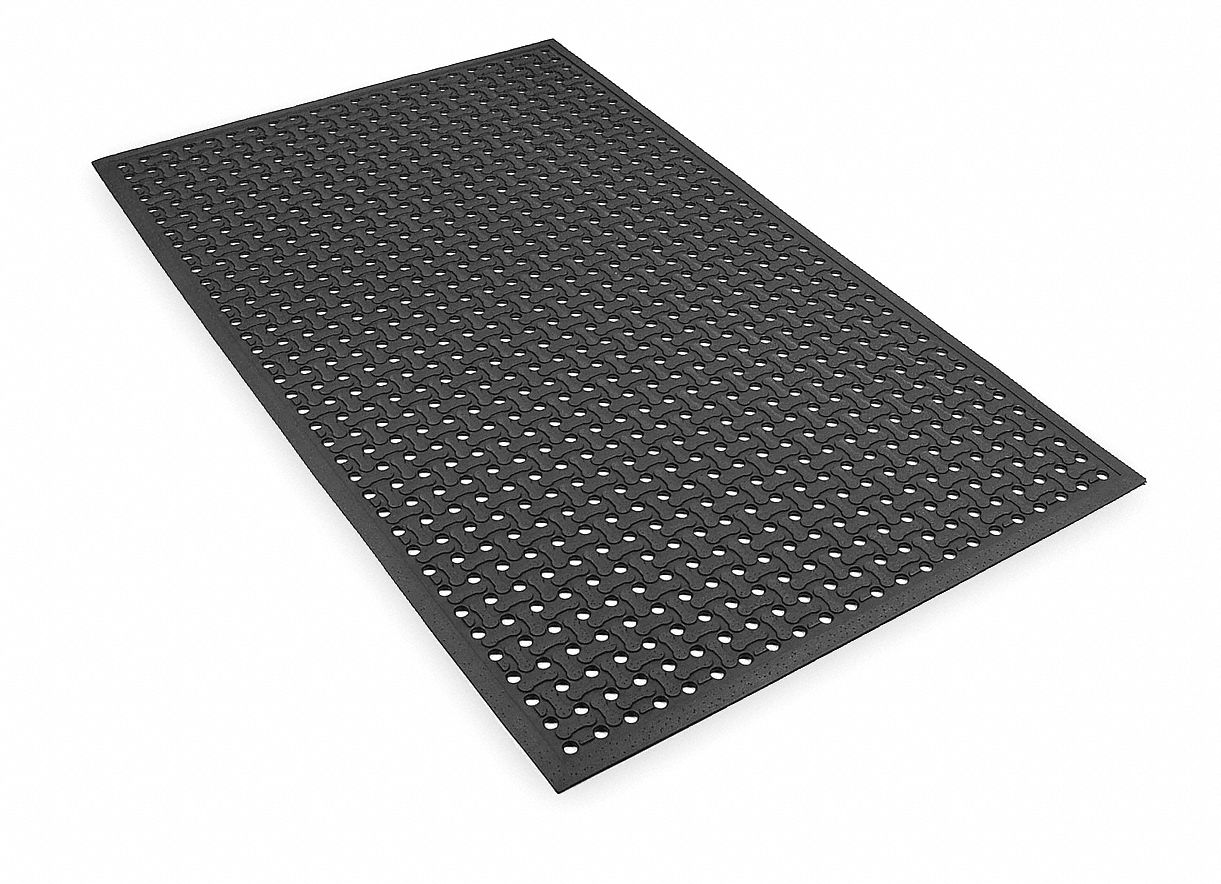 Reversible Kitchen Mat, Size 3 x 5, Black