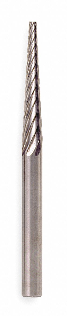 Carbide Bur, Pointed Cone, 1/4, SGL Cut