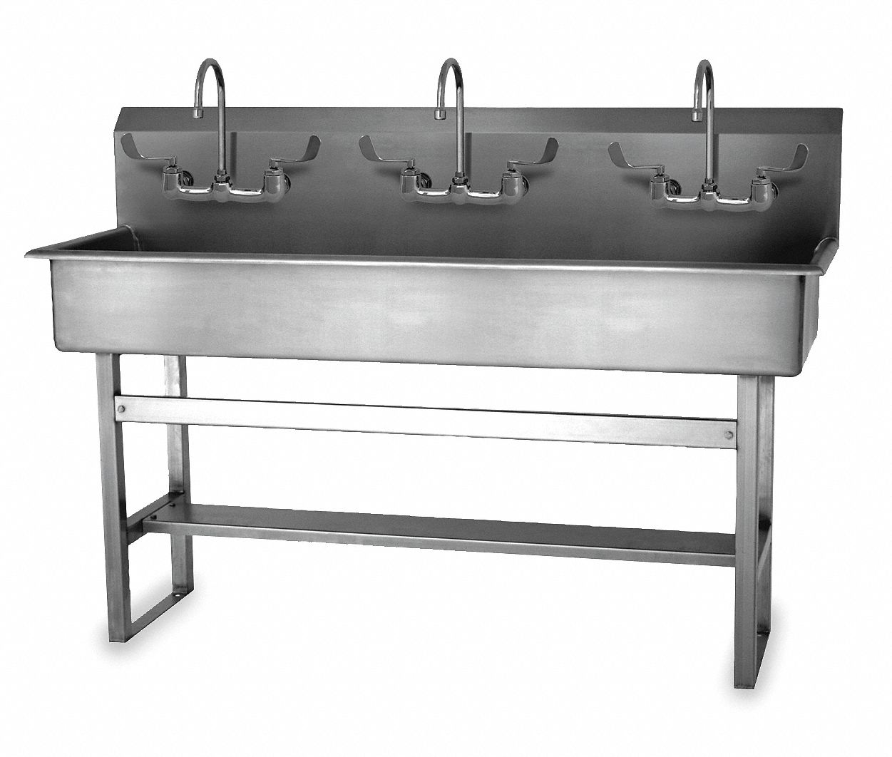 Hand Sink, 3 Station, Floor Mount