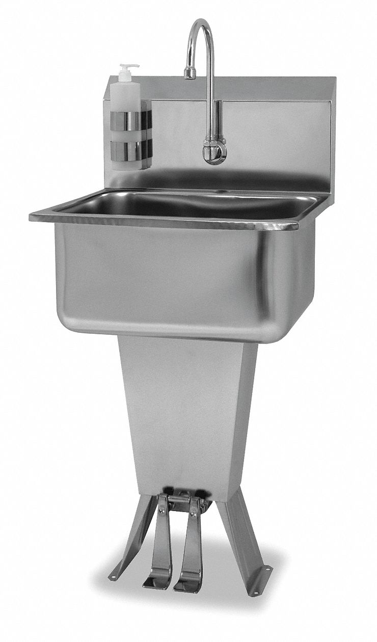 Hands Free Sink, Floor Mount, Height 46 In