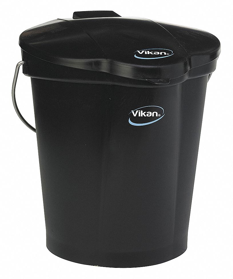 Pail, 3 Gal., Black, Polypropylene