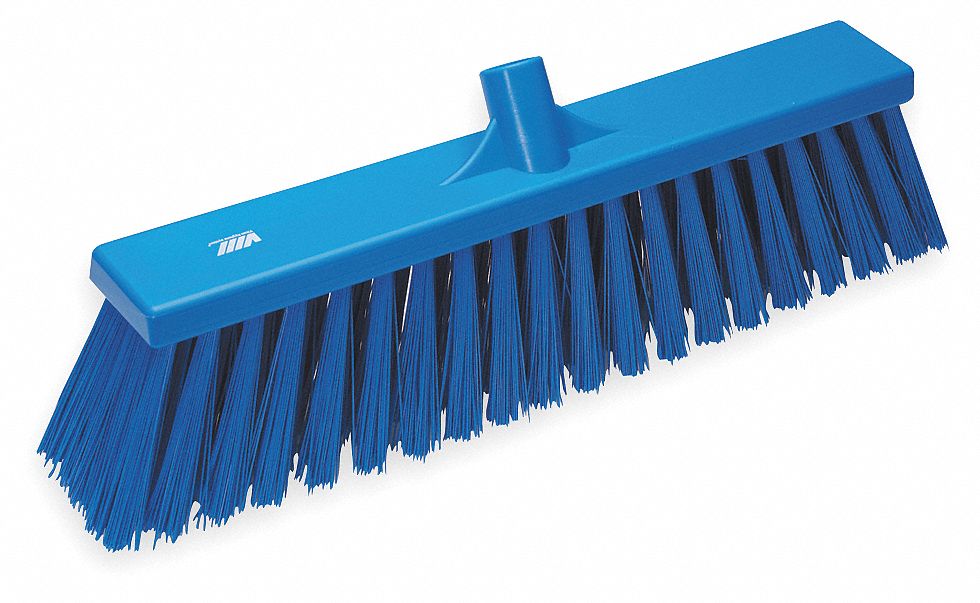 Heavy-Duty Floor Broom, Medium, Blue