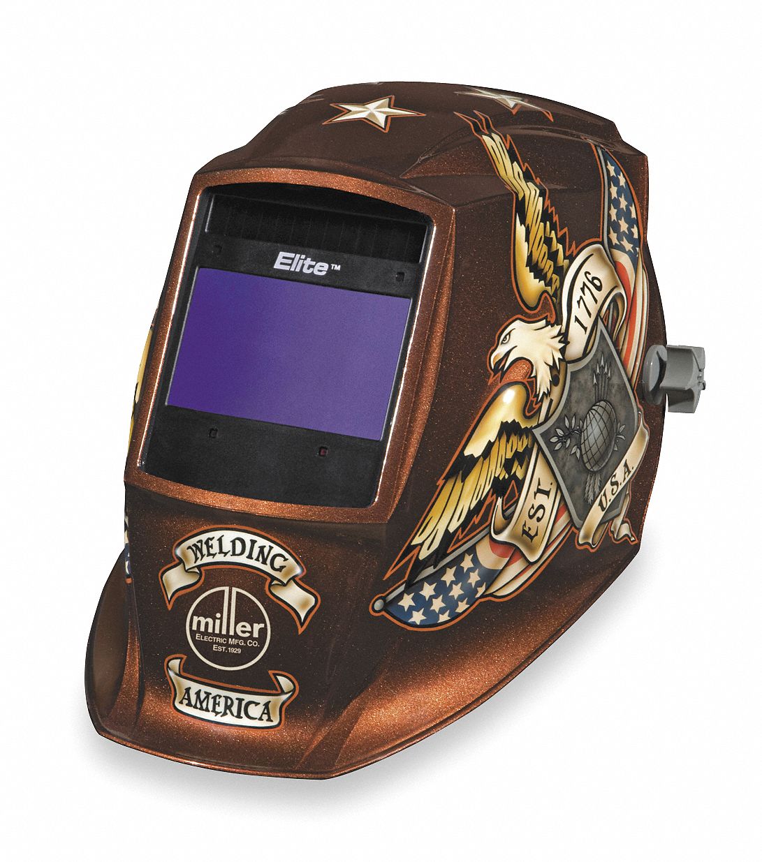 Welding Helmet, Brown Vintage w/Eagle